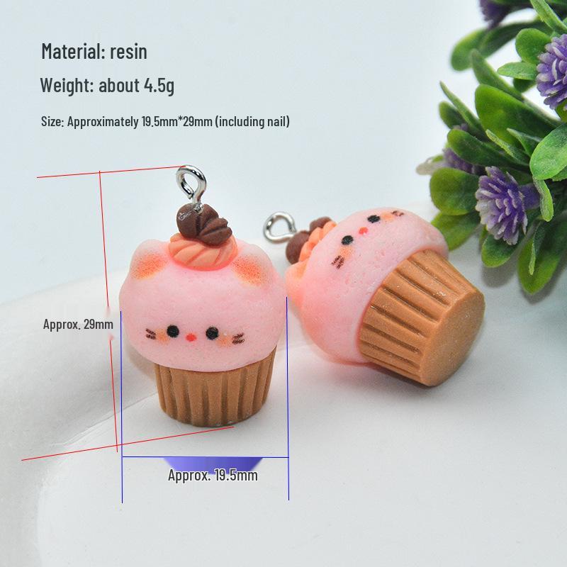 Adorable Kitten Cupcake Resin Pendant for DIY Earrings & Keychains
