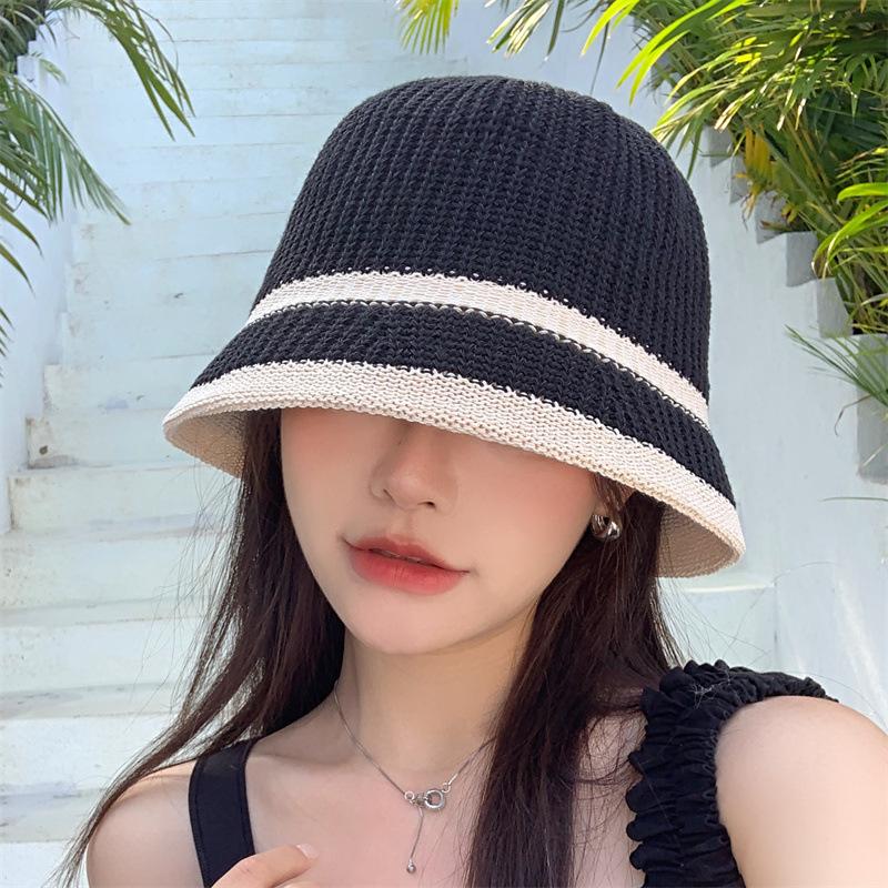 Female Knitting Bucket Hats Harajuku Bucket Hat Fishing Outdoor Panama Hip Hop Cap Men's Summer for Fisherman Hat Women Spring