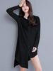 Bubu Ohana Asimétrica Lisa Larga Larga Abierta Tallas Mini Adulto Blusa Negra, Color, Longitud, Mangas, Ropa de Mujer, Primavera, Verano, Otoño, Invierno,