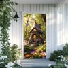 2D Enchanted Fairy Cottage with Butterflies Door Photography Background