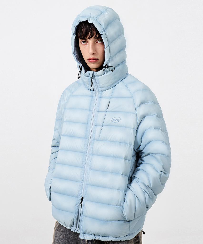 Dimitri Black Vlad Light Shell Lightweight Down Jacket_Hooded Sky Blue