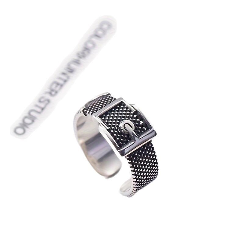 Gürtelschnallenring Trendiger Herren-Zeigefingerring Einfacher Retro-Hongkong-Stil Ring Schmuckdesign Punk