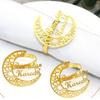 1Pcs Ramadan Napkin Rings Gold Ramadan Napkin Rings Hollow Moon and Star Napkin Holder Party Wedding Table Decor Napkins