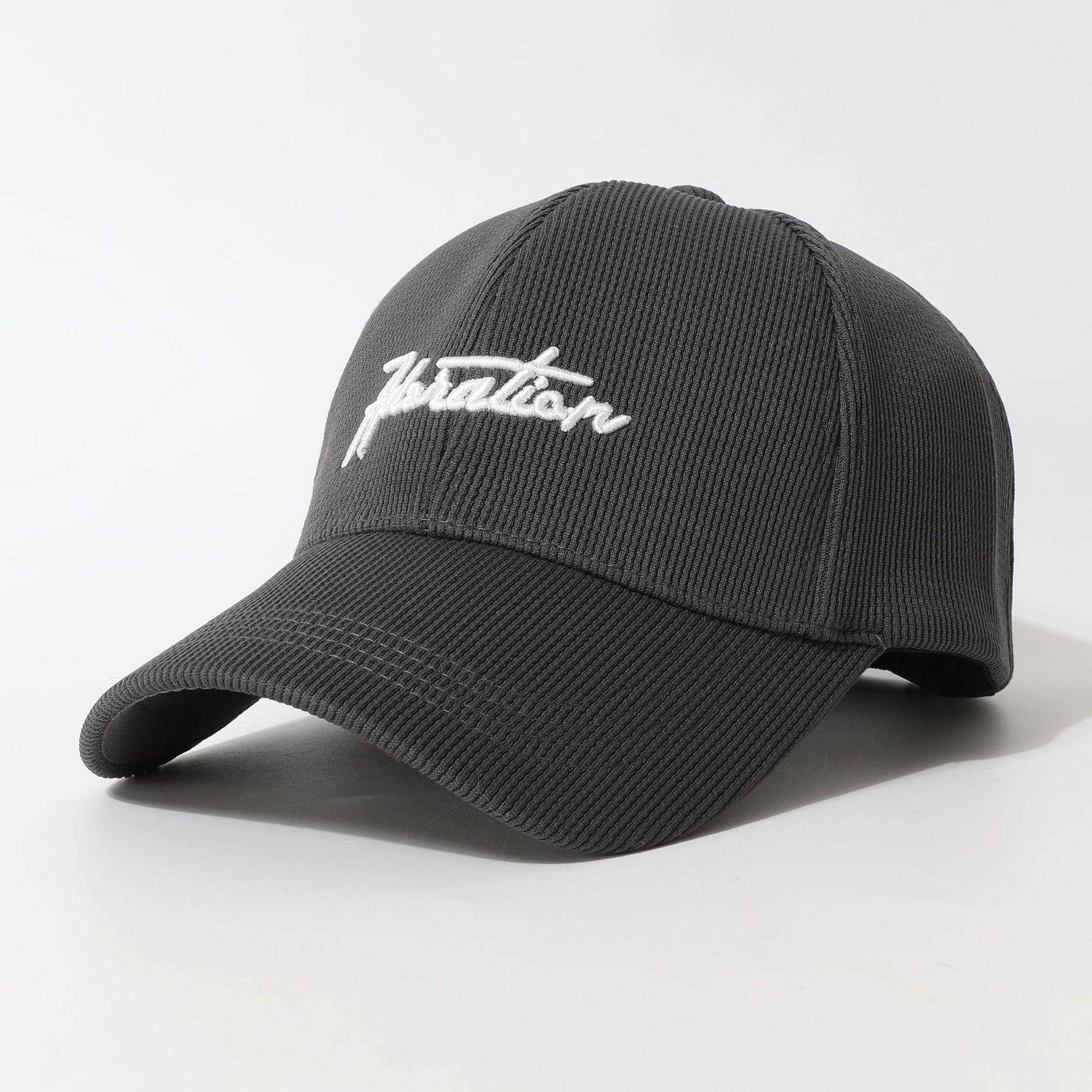 

Embroidered Letters Plus Velvet Baseball Hat for Women Autumn and Winter Casual Versatile Thickened Warm Peaked Cap for Men Showing Small Face Adjustable