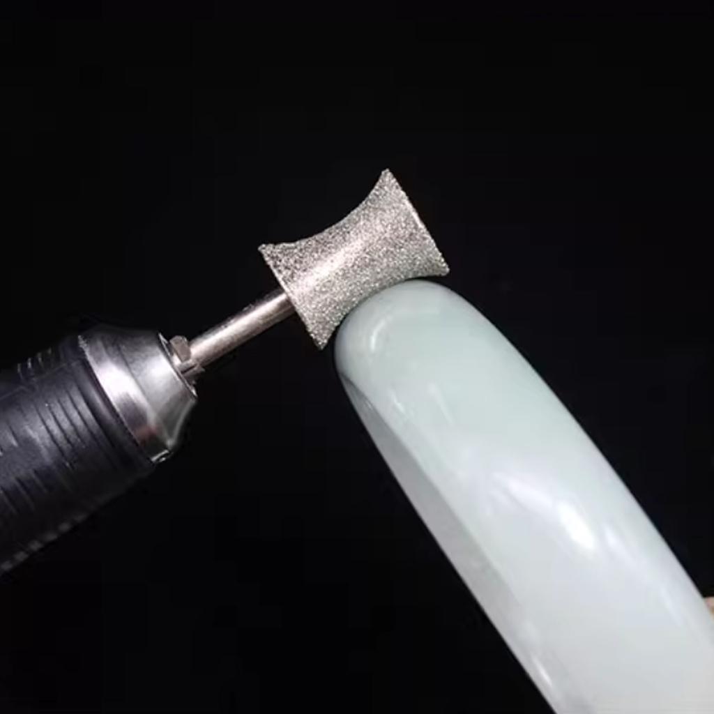 6pcs 80# 240# Diamond Grinding Heads, 4mm-12mm Jade Ring Bracelet Round Bead Polishing Shaping Wheel Concave Bits