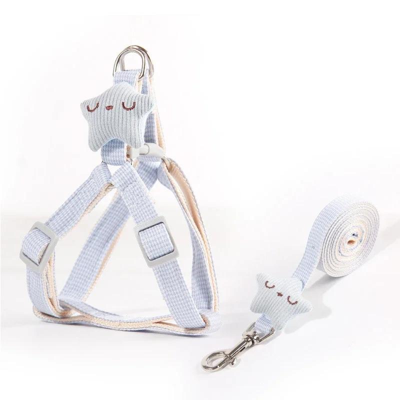 Adjustable Pet Harness for Small Dogs Cats Dog Harness and Leash Set Cute Starfish Kitten Puppy Harness