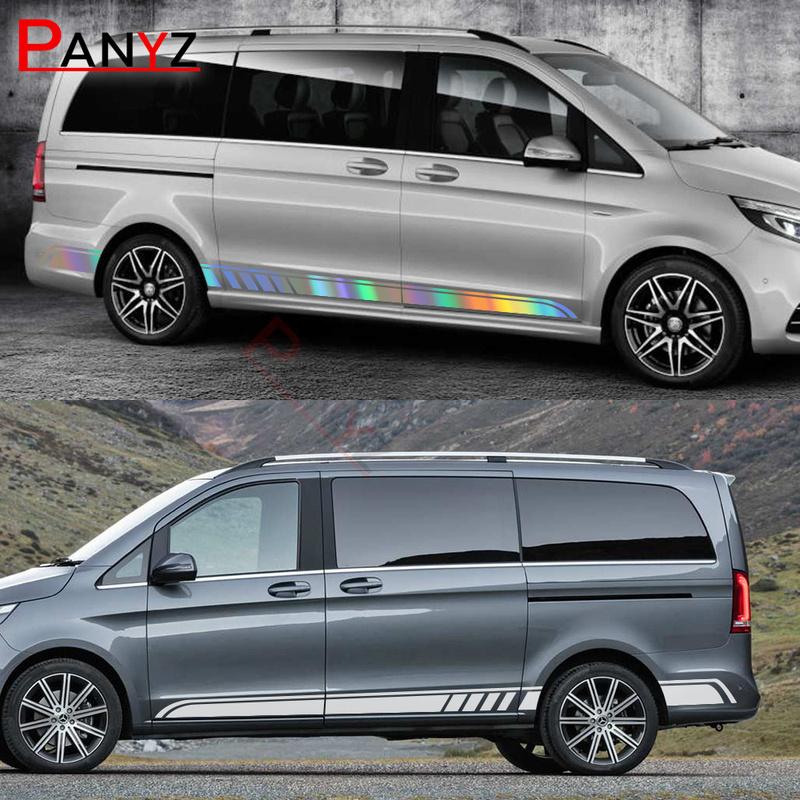 2PCS Car Stickers For Mercedes Benz Vito V Class Viano W447 V260 W639 W638 Marco Polo Camper Van Tuning Accessories Vinyl Decals