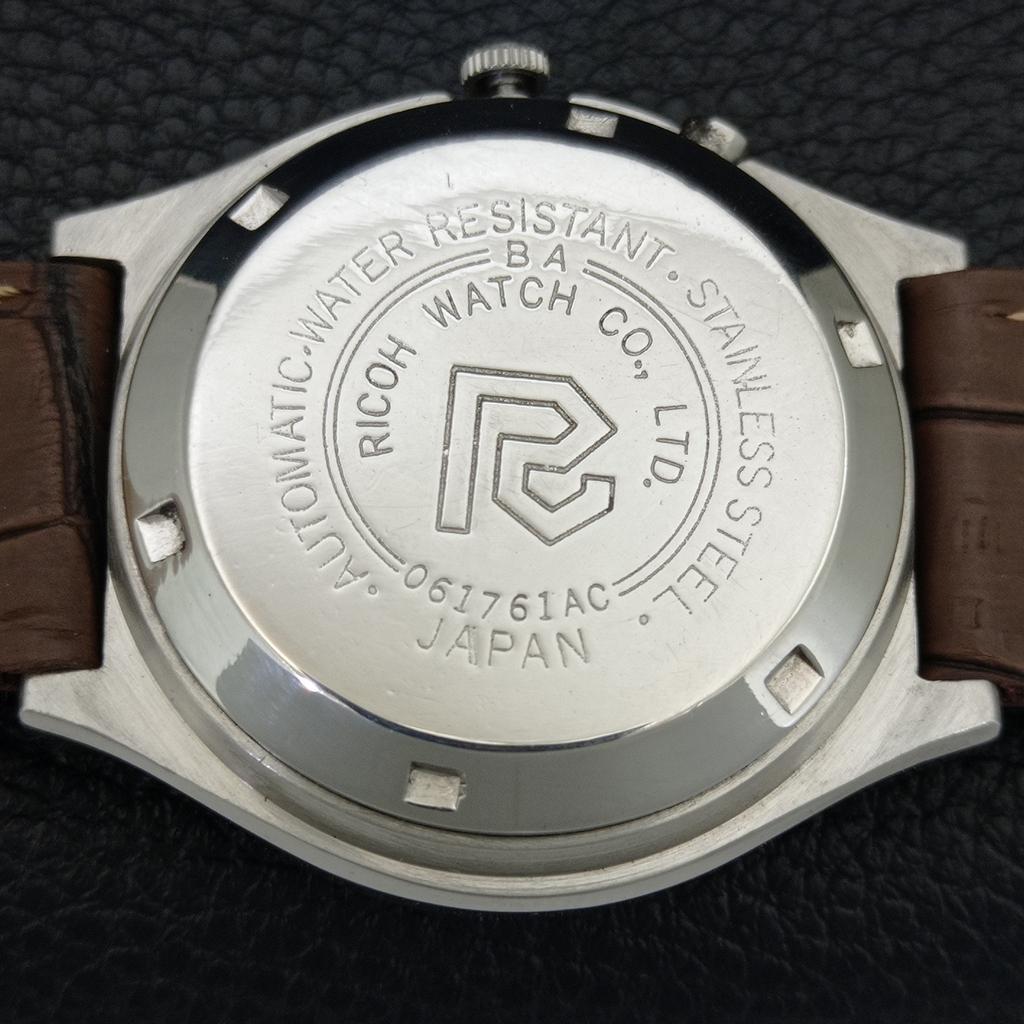 JAPAN VINTAGE RICOH R31 AUTOMATIC MENS WHITE COLOR DIAL WATCH a707716-1