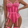 New Sexy Perspective Mesh Socks Multi-color Garter Belt One-piece Erotic Underwear Set