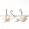 Starfish Design Shower Curtain Hooks Resin Material Starfish Shell Hooks  For Living Room