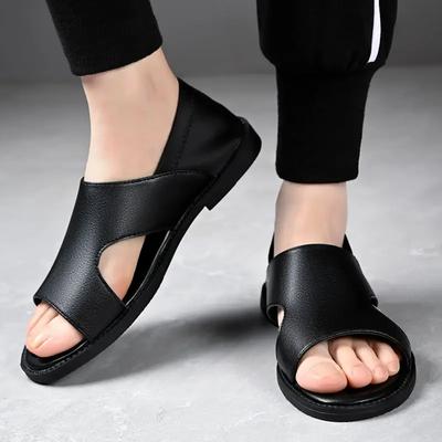 Genuine Leather Men's Sandal Beach 39 New Summer Low Price Big Size Fashion Non-slip 2025 Styles Cheap Liquidation Eva Male Shoe