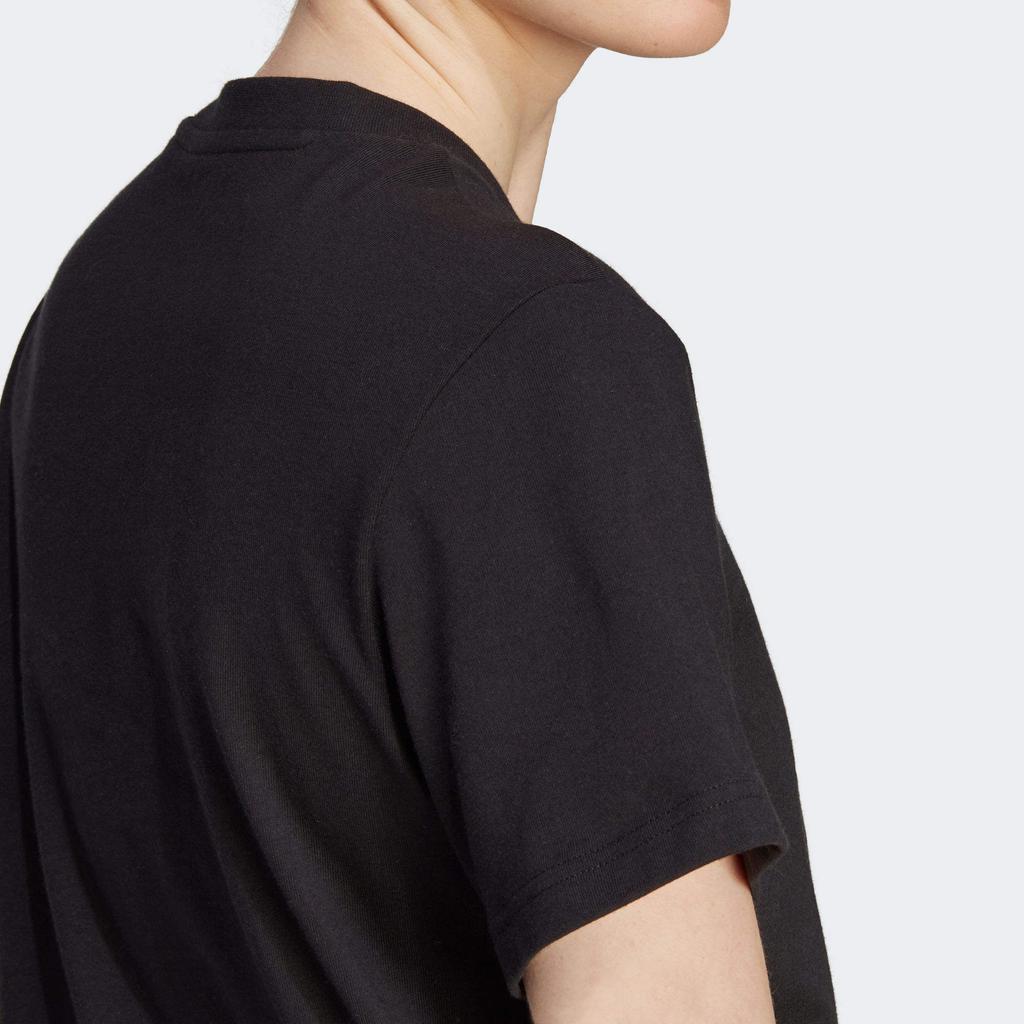 Adidas Doodle Letter Logo Cartoon Print Round Neck Short Sleeve T-shirt Women Tops Black IJ7327