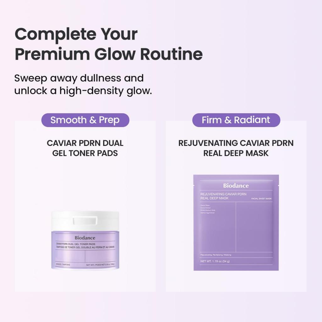 [BIODANCE] Caviar PDRN Dual Gel Toner Pads 60 Pads