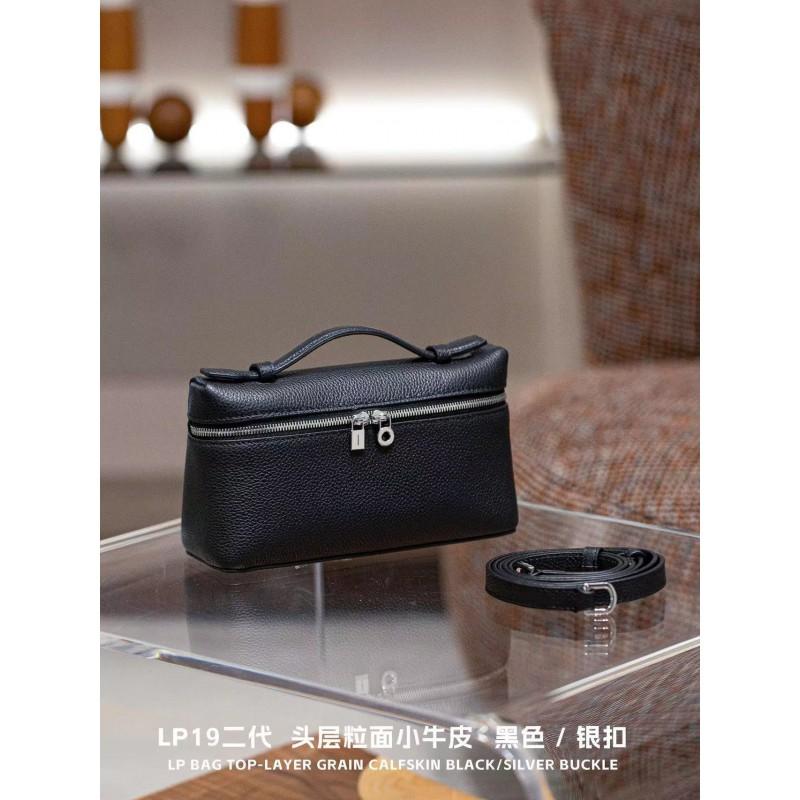 2025 Genuine Leather Lunch Box Bag Crossbody Shoulder Handbag Women 19cm Medium Size