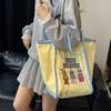 Lightweight Cartoon Shopping Bag Casual Embroidery Basket Bag Tote Bag Bunny Shoulder Bag  Unisex