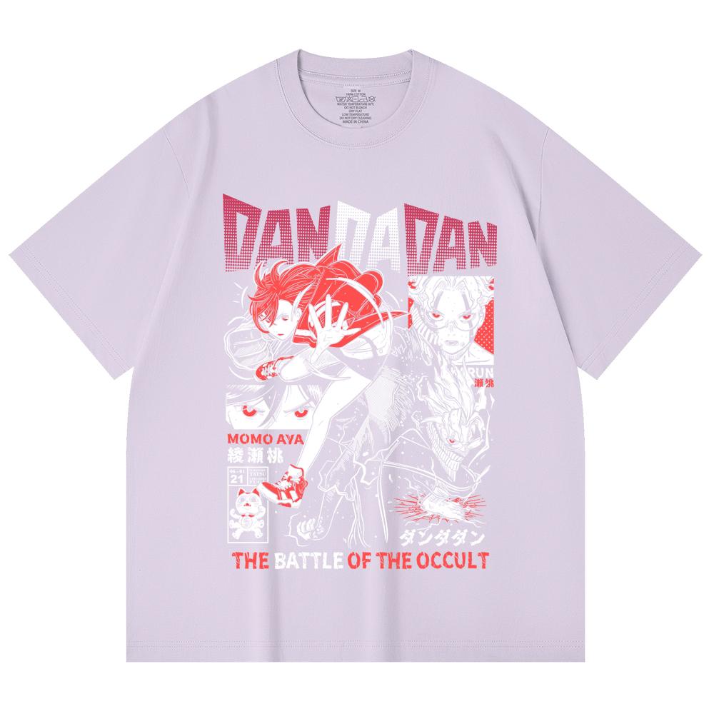 230 Gsm 100% Cotton DanDaDan V4 Occult Battle Print Unisex Heavy Cotton T Shirt
