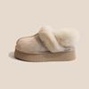 [Zhongjia] Thick-soled and velvet two-wear fluffy shoes for women's winter snow boots with integrated fur and half-drag cotton shoes