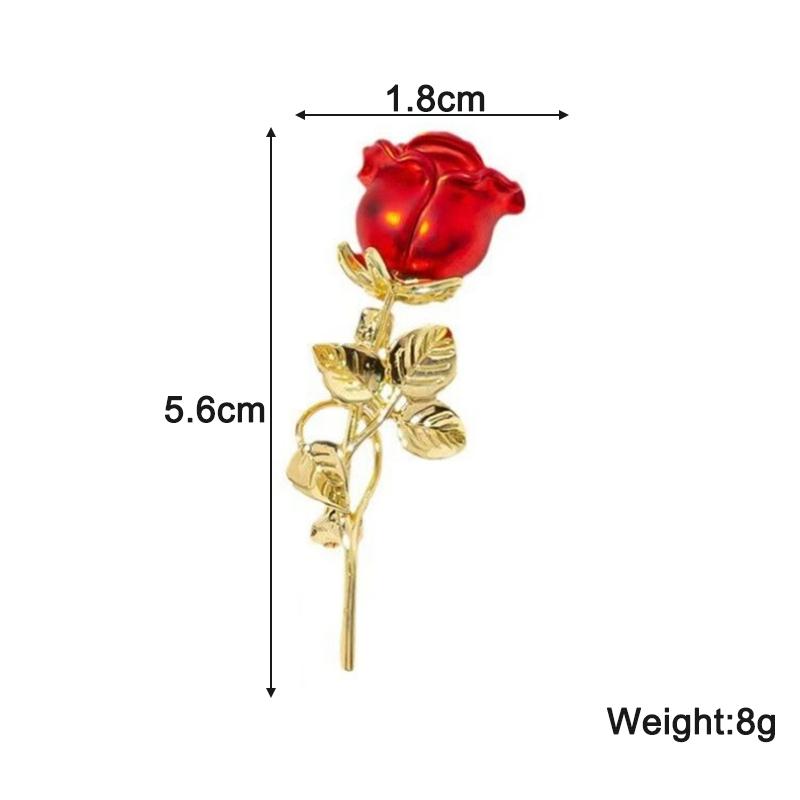 New Trend Red Rose Brooches for Women Gold Metal Pins Bohemian Flower Brooch for Wedding Party Cloting Accessories