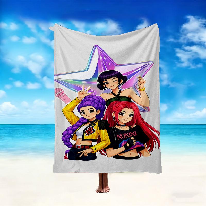 1pc Comfortable Home Print Throw Blanket, Kpop Demon Hunters Blanket For Bed and Sofa Use, Special Present For Family