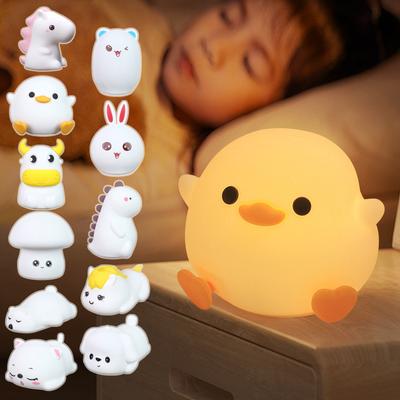 Pat Lamp Silicone Night Light Cute Cartoon Animal Soft Light Bedroom Baby Sleeping Atmosphere Lamp Rechargeable Pat Lamp