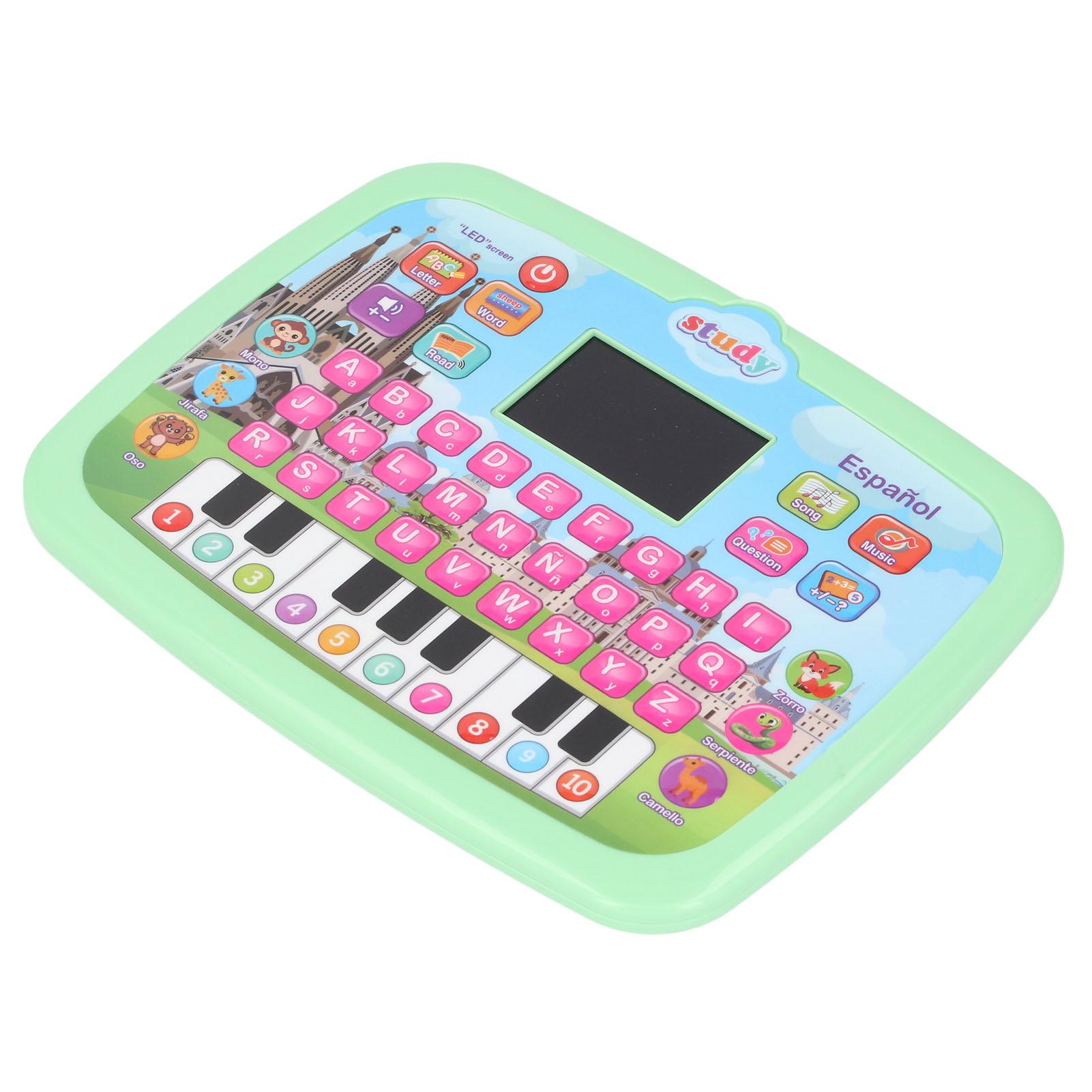 LED Spanish Lrning Tablet for Toddlers rly Education NaAlphabet Words Numbers Math Lrning Electronic Spanish Lrning Toy