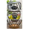 Artistic Iron Fruit Basket Inspired Coffee Pods Rack Open Structure Kitchen Office Storage Durable Metal Wood Materials