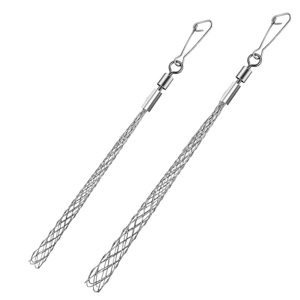 2 PCS Wire Pulling Grip Mesh Cable Pulls Metal Cable Puller Socks Wire Pulling Tools Wire Grip Flexible Snap