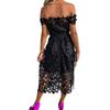 Lace European and American-Style off-Shoulder Casual Dress