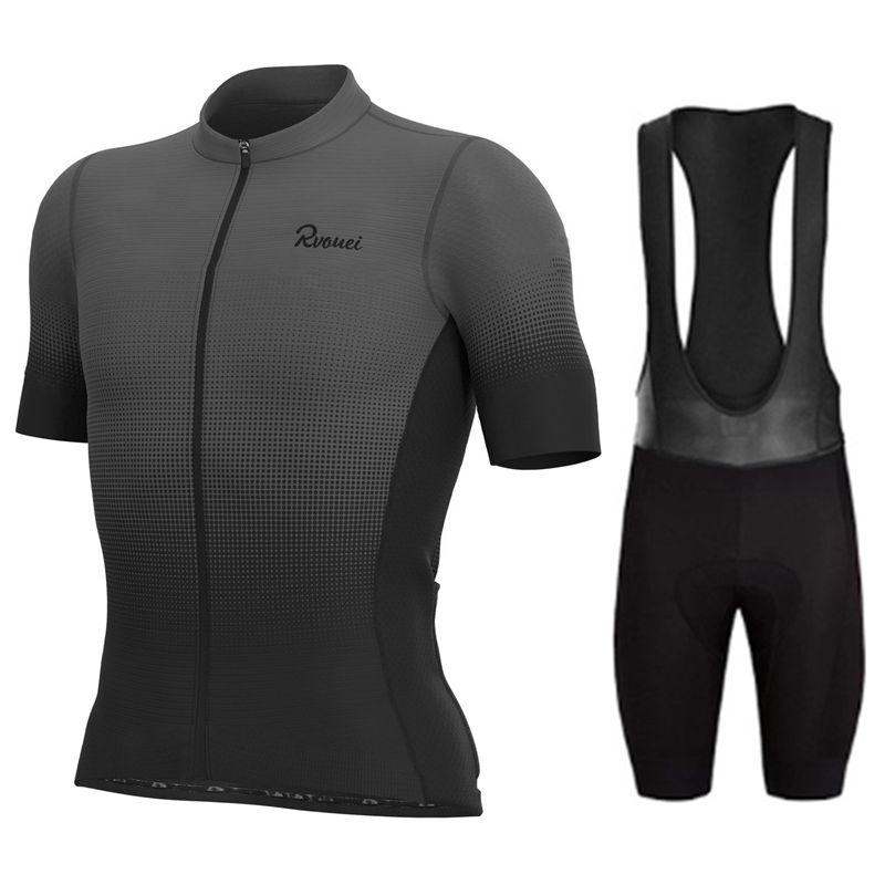 Rvouei Team Cycling Jersey Set Summer Bicycle Suit Quick Drying Bib Shorts Clothes Mtb Maillot Ropa Ciclismo Mountain Bike Wear