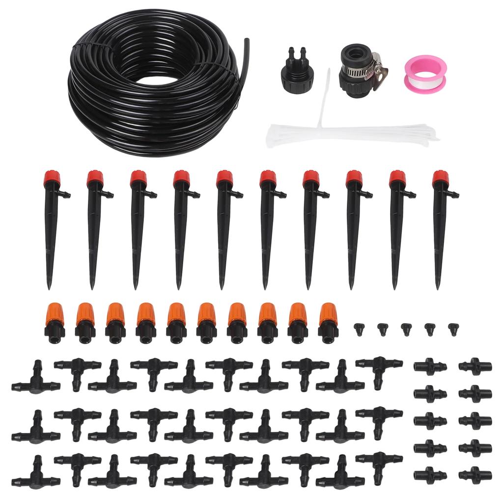 25m Drip Irrigation System Adjustable Nozzle Adjustable Nozzles 25m Watering System Robust PVC Construction Versatile Use Cases