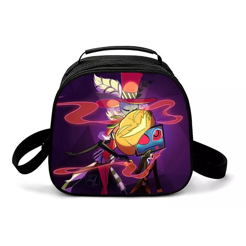 Cartoon Hazbin Hotel Lunch Bag Portable Insulated Tote for School Kids