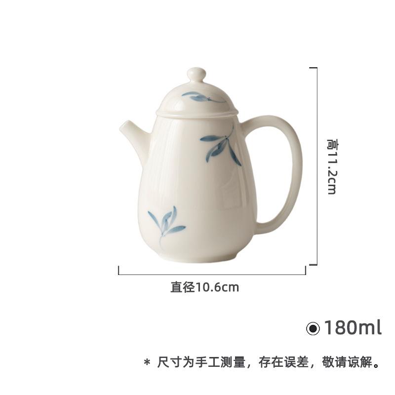 180ml Hand-painted White Porcelain Orchid Teapot Handmade Tea Infuser Pot Tea Brewing Kettle With Strainer Drinkware Gift Craft