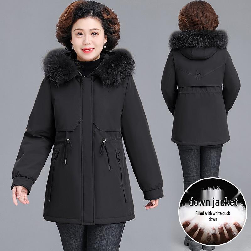 Winter Slimming Parka - Mid-Length Down Jacket for Middle-Aged & Elderly Women (2025 Style)