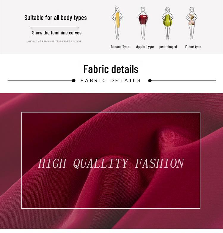 2023 Autumn Elegant Red Ruffled Two-Piece Slimming Dress for Young Mothers