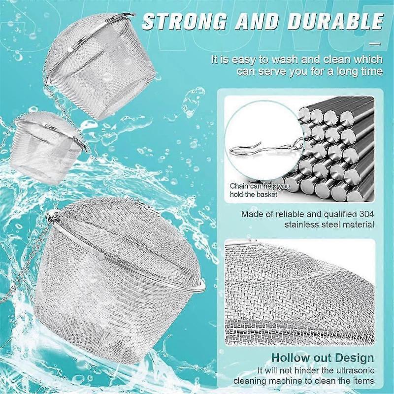 3 Pieces Ultra Cleaner Baskets with Cleaning Solution for Jewelry & Small Parts