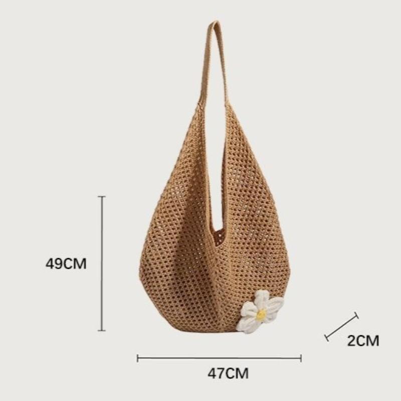 2026 New Hand-Woven Bag for Women Large Capacity Single Shoulder Tote Straw Beach Bag for Vacation