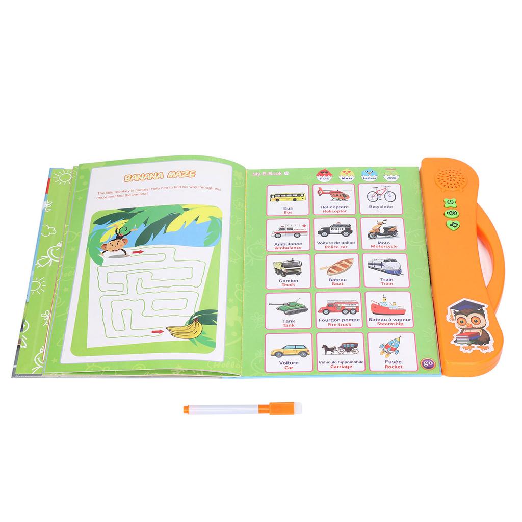 French Sound Book Children English Read Music Interactive Learning Book Educational Toy Birthday Gift