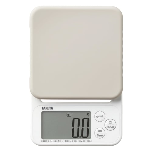 Tanita KJ-222 Cooking Scale, Gray, 0.1g Units, mL Hold, Digital Kitchen Scale for Cooking