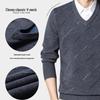 Hengyuanxiang Men's V-Neck Thickened Knit Sweater