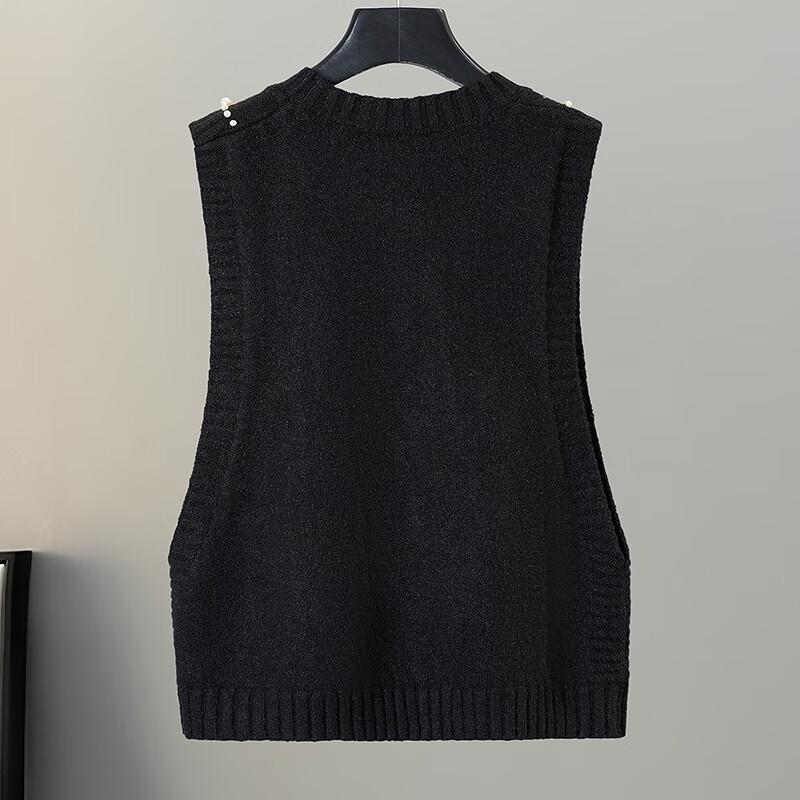 Elegant French Style Beaded Knit Vest for Women