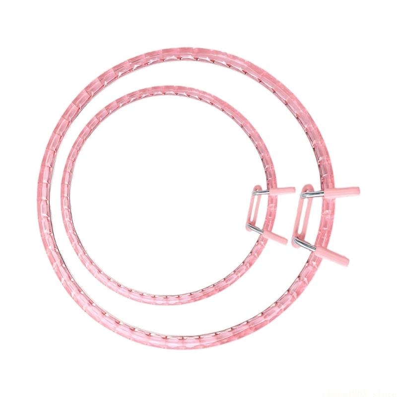 QX2E 2Pcs Nonslip Spring Embroidery Frame Craft Of Sturdy Acrylic For Professional