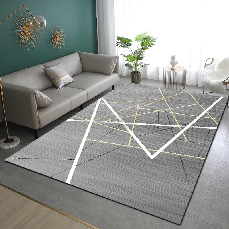 Geometric Modern Area Rug – Simple Oversized Living Room Carpet for Study, Bedroom & Cloakroom, Non-Slip Floor Mat