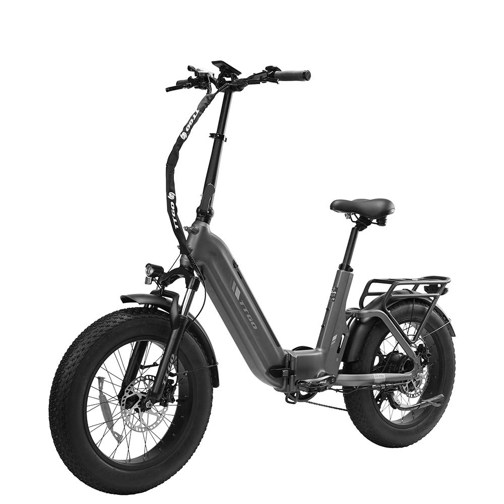 TTGO F6PRO Gray 250W Motor Power 48V18AH Detachable Battery 20 * 4.0-inch Tire Speed Sensor Hydraulic Brake City Convenient Electric Bicycle