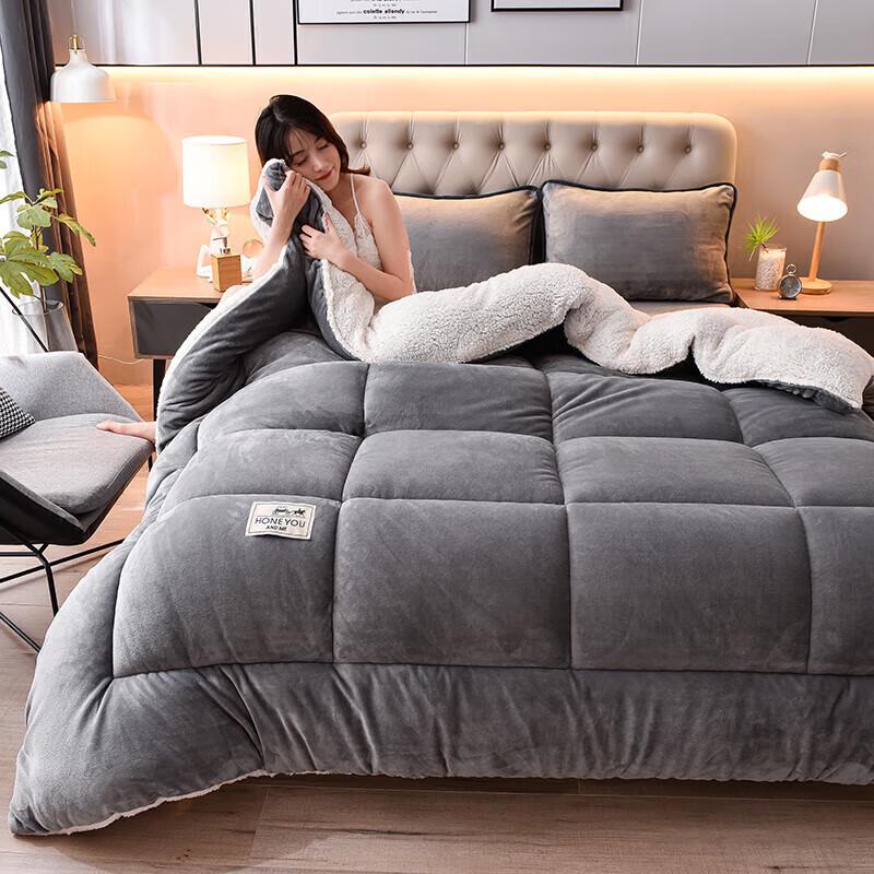 DZQ Double-Sided Snowflake Lambswool Winter Quilt