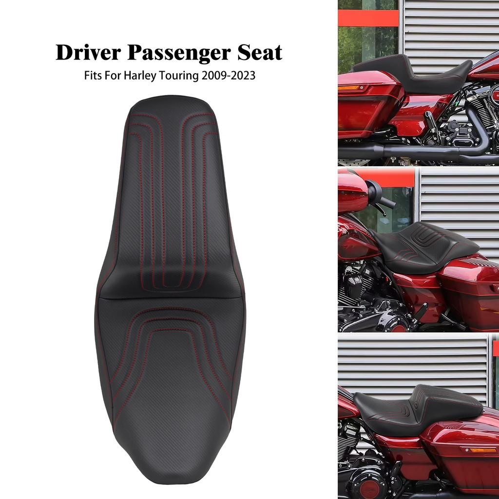 Motorcycle Two-Up Driver Passenger Seat Front Rear Cushion For Harley Touring Street Electra Glide Ultra Road Glide FLHR 2009-23
