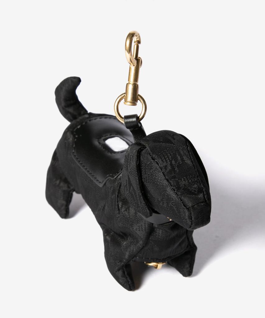 Anya Hindmarch Bag Charm 5050925 Charm Dog Poo Bag in AH Logo Nylon with One Size Calf, Women's, Black, [Used]