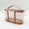 Petit Trouver Mesh Love Embroidered Lace Portable Cosmetic Makeup Bag Cute Tissuecouple gift for valentine's day products
