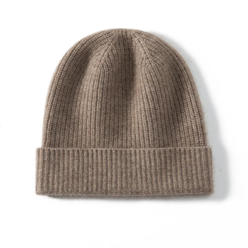 Winter New Cashmere Hat Unisex Cashmere Hat Knitted Hat Sleeve Solid Color Headgear Cold Hat