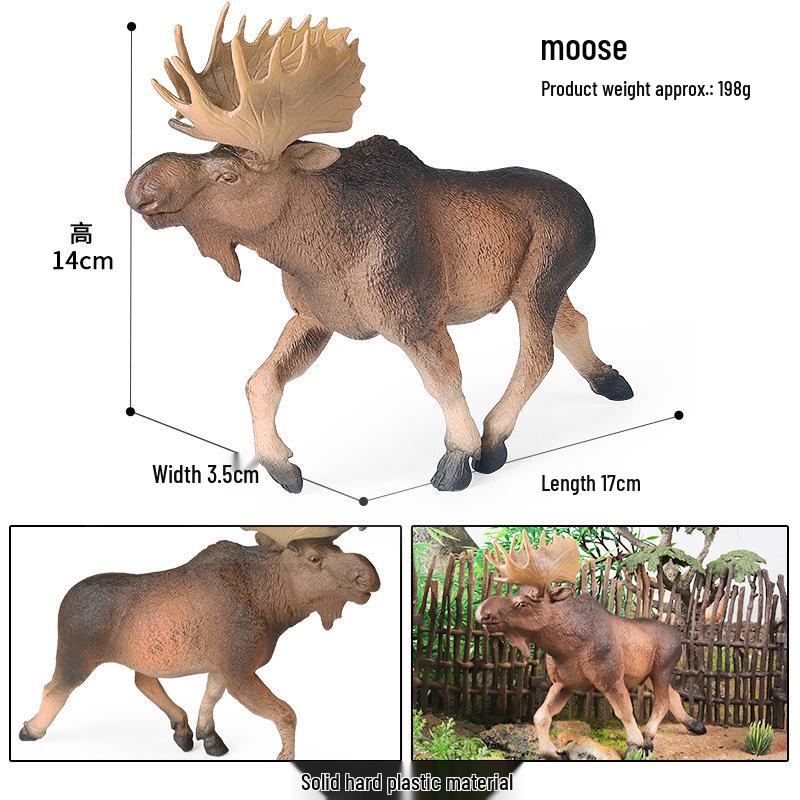 Cross-Border Wild Animal Male Moose Elk Model Educational Toy Statue