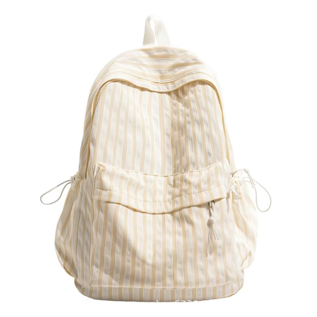 Zaino scolastico nuovo stile giapponese piccolo fresco semplice zaino a righe grande capacità zaino per studenti universitari zaino doppio per tempo libero e viaggi